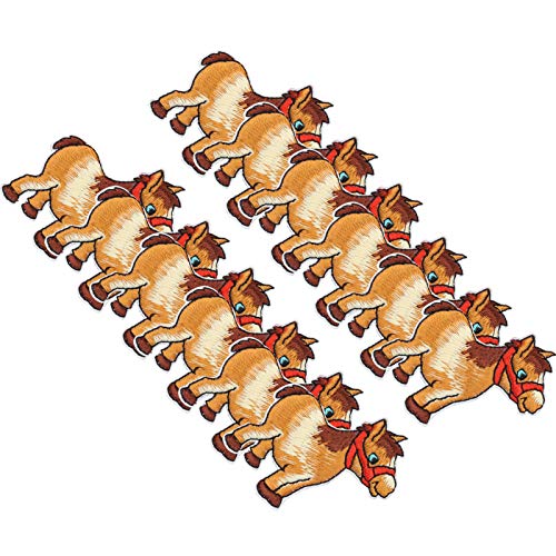 Akozon 12pcs Horse Sticker Stoffaufkleber Eisen auf Motivapplikationen für DIY -Kleidung und Bag -Accessoires von Akozon