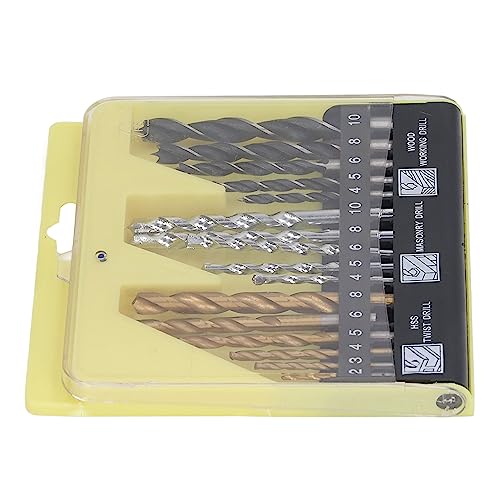 Akozon 16pcs Hochgeschwindigkeits -Stahlbohrer Bit Kit -, Mauerwerk und Holzbohrer, Universeller Runder Schaft für Glatte, Effiziente Holzbearbeitung von Akozon