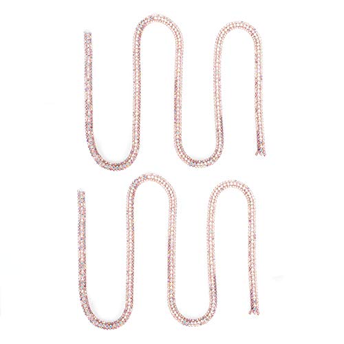 Akozon 2 Yards Klauenkette 3 Reihen R9 -Deco -Kette für Kleidung, Kleidungsstücke, Koffer und Hochzeitshandwerk Rosegold von Akozon