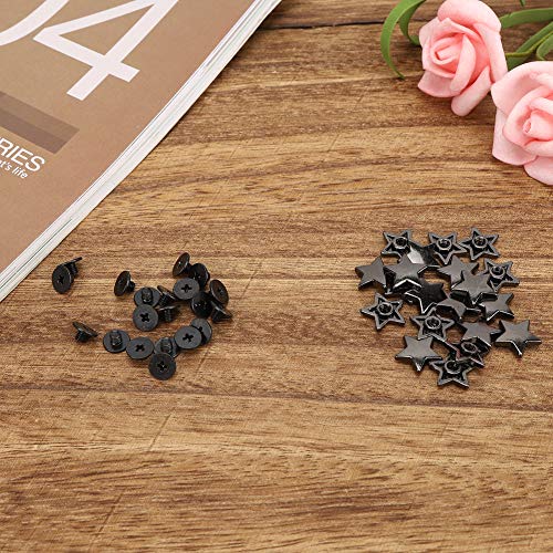 Akozon 20 PCs Sternform Nietbolzenknöpfe -Kleidung und Schuhe Dekoration mit Schrauben (Farbe Flachpistole) von Akozon