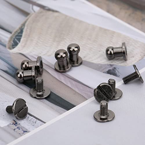 Akozon 20 Sets Kupferround -Kopf -Schraubennagelnieten für Armband, Beutel, Kleidung, und Gürteldekoration (Mönch's Head Gun Color 7 * 5mm) von Akozon