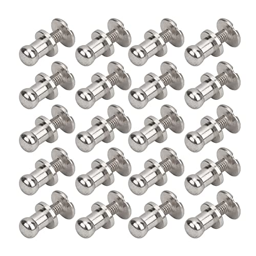Akozon 20 Sets Kupferround -Kopf -Schraubennagelnieten für Armband, Beutel, Kleidung, und Gürteldekoration (Mönchskopf Silber 7 * 5mm) von Akozon