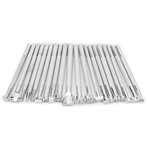 Akozon 20 Stück Multi Form, Phönix-Statue, Messing, hohe Härte, Gute Glanz, Form Stempel aus Leder, Set mit Motiv, Metall, Stempel, Leder, 6 mm, für die Arbeit, Handwerk, Stamp, Punch, Werkzeug für von Akozon