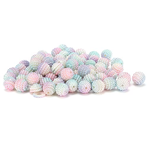 Akozon 200pcs Perlenpearisierte Gefälle Bayberry -förmige Blasenperlen mit Loch -DIY Schmuck, die Dekoration für Halsketten, Armbänder und Mehr Machen (#1) von Akozon