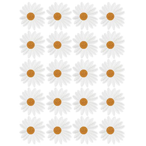 Akozon 20pcs Daisy Flower Patch Deco Eisen auf Kleidungsaufklebern für DIY Applizes Kleidungszubehör von Akozon