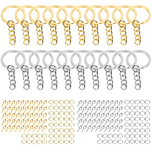 Akozon 220pcs Split Keychain -Ringe DIY -Handwerksdekoration mit Buchstaben, Zahlen und Anhänger Augenstiften von Akozon