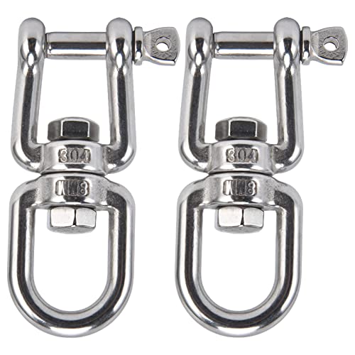 Akozon 2pcs 8mm 360 ° Rotieren Weniger Stahl -Schnapphaken Häppchen Haltbar Abnehmbare Kettenringe für den Gebrauch Im Freien und Im Innenbereich von Akozon