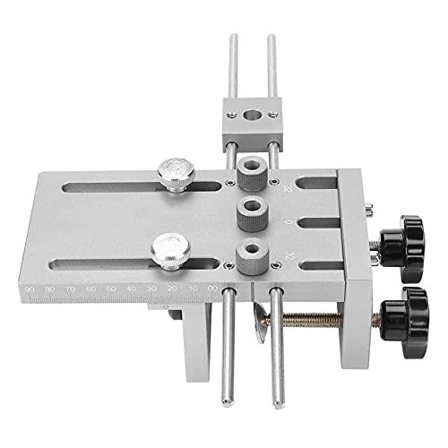 Akozon 3-in-1Dowel Jig Dübelvorrichtung Dübellochbohrmaschine Holzbearbeitung Selbstzentrierende Dübellochbohrer Führungsset mit 6/8/10 Bohrbuchsen Spiralbohrer 15mm Dübelvorrichtung von Akozon