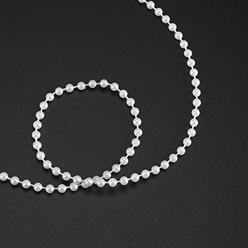 Akozon 40 mt/Rolle 4mm Künstliche Perle DIY Ornamente Perlen Vorhang Hochzeit/Event/Festival Party Decor(Beige) von Akozon