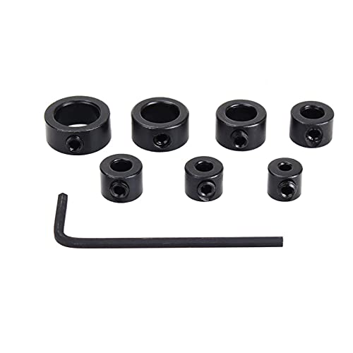 Akozon 8pcs Holzbearbeitungsbohrer Tiefenstopp-Kragen Ring Locator Tool Stellring Stellungsregler + Inbusschlüssel 3-12mm von Akozon