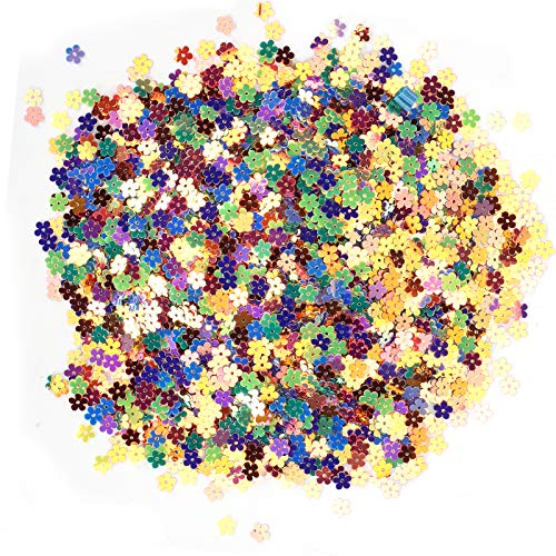 Akozon Konfetti Blume -Form -Glitzer Pailletten Farbenfrohe Party Hochzeitsdekoration Streut 0 7 Cm Fünf Blütenblatt, Multifunktionales Zubehör für den Heimgebrauch (0,7 cm große fünfblättrige Blüte) von Akozon