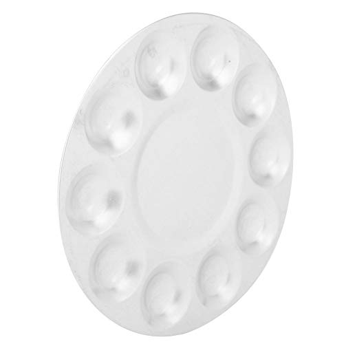 Akozon Premium-Aluminium-Farbmischpalette, Farbmischschale, Modellbau-Hilfswerkzeug, Malwerkzeug (Runde 10 Löcher) von Akozon