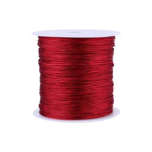 Akozon Rote Armbandschnur, Kordel Rattail Makramee-Faden Hilo Nylon 0 Schnur Burgund 100 M X 0,8 Mm Nylon Chinesischer Knoten Akozon Rote Armbandschnur, Kordel Rattail Makramee-Faden Hilo Nylon 0 Schnur Burgund 100 M X 0,8 Mm Nylon Chinesischer Knoten von Akozon