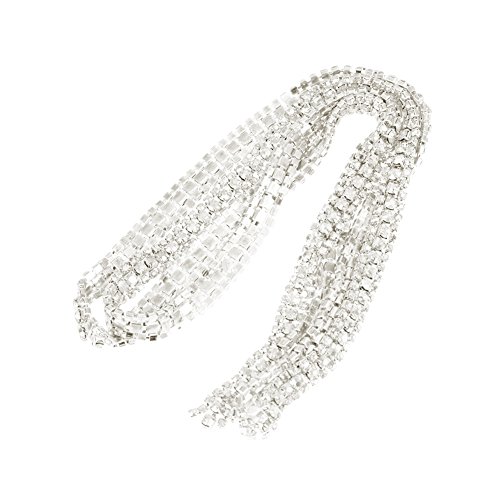 Akozon Band, 97 1 cm 3 Reihen Diamant Mesh Wrap Rolle Sparkle Kristall Diamant-Rollen Dekoband Strassborte Glitzerband für DIY Handwerk/Hochzeitsdekoration/Party Supplies(Weiß) von Akozon