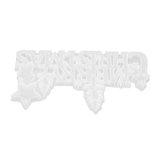 Akozon Titel: Weihnachts -Silikonharzform - 3D Buchstabenformen für Urlaubsdekorationen Wiederverwendbar und Leicht zu Reinigen Silikonformen für Weihnachtskunstmaschinenprojekte von Akozon