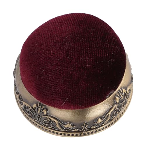 Akozon Vintage Pin Kissen Weiche Elastische Metallbasis Halbkugel -Retro -Nadelkissen Zum Nähen und Quilten (Roter Typ Grüne Bronze Basis) von Akozon