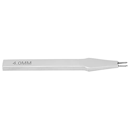 Leder Prong Runde Locher Reihe Meißel Stahl Stanzen Nähen Handwerk Werkzeug 4mm2 Prong Professionelle Zubehör (2 Zähne) von Akozon