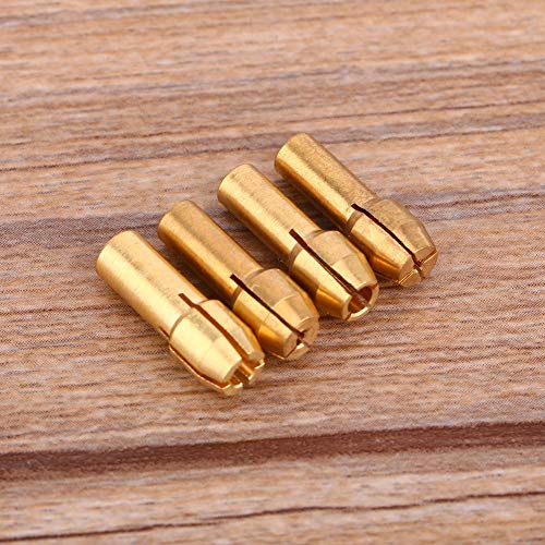 Messing Spannzangen Bohrfutter, Akozon 4pcs Rotary Multi Tool 1/1,6/2,35/3,2 MM Messing Spannzangen Adapter Muttern Kit Set Rotary Tools Fit von Akozon