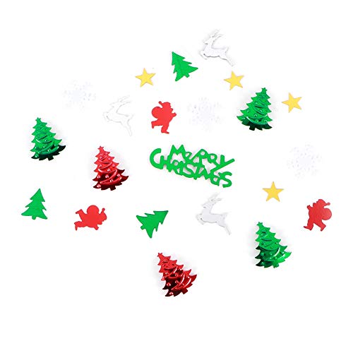 Weihnachtskonfetti, 2 Beutel Schneeflocken Hirschförmige Geschenke TSnowflakes Festliche Partydekoration Zubehör Schneeflocke Frohes Tischset für Weihnachten von Akozon