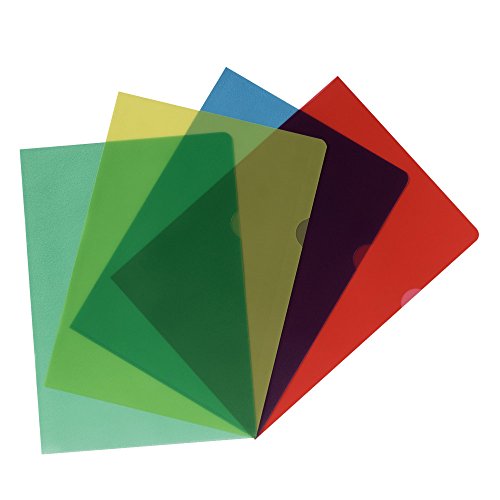 20 Aktenhüllen / Sichthüllen / DIN A4 / Farbe: je 5x rot,blau,gelb,grün von Aktenhüllen