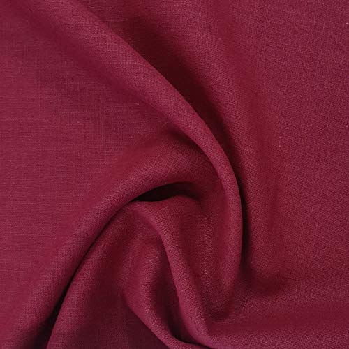 Öko Tex® Leinen Marian, Leinenstoff mit UV Schutz UPF 50+ zum Nähen von Bekleidung & Deko (Bordeaux) von Aktivstoffe