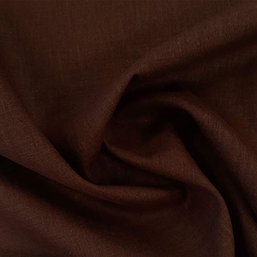 Öko Tex® Leinen Marian, Leinenstoff mit UV Schutz UPF 50+ zum Nähen von Bekleidung & Deko (Dunkelschoko) von Aktivstoffe