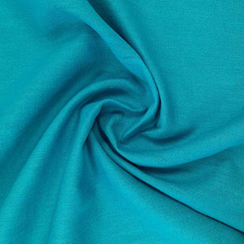 Öko Tex® Leinen Marian, Leinenstoff mit UV Schutz UPF 50+ zum Nähen von Bekleidung & Deko (Türkis) von Aktivstoffe