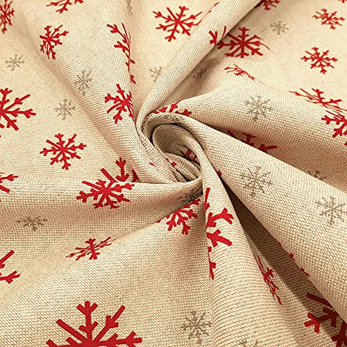 Snowflake – Halb Panama Leinen mit Schneeflocken – weihnachtlicher Öko-Tex® Leinenstoff – Beige/Natur per Meter von Aktivstoffe