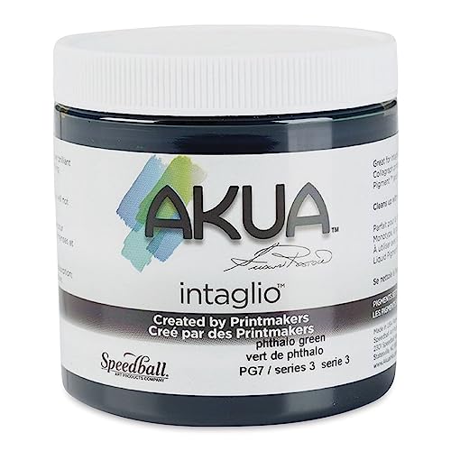 Akua Intaglio Non-Toxic Water Based Ink, 8 oz Jar, Phthalocyanine Green by AKUA von Akua