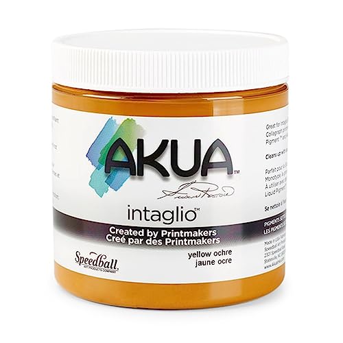 Akua Intaglio Tinte auf Wasserbasis, 237 ml, Ockergelb von Akua