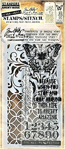 Stamper's Anonymous Tim Holtz Butterfly Flourish Latticework Mixed Media Stamp and Stencil Set THMM115 Stamper's Anonymous Tim Holtz Butterfly Flourish Latticework Mixed Media Stamp and Stencil Set THMM115 von Akvil