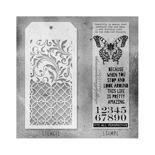 Tim Holtz Collection THMM115F Stempel und Schablonen-Set "Anonymous Tim Holtz", Schmetterling, Gitterarbeit, gemischte Medien Tim Holtz Collection THMM115F Stempel und Schablonen-Set "Anonymous Tim Holtz", Schmetterling, Gitterarbeit, gemischte Medien von Akvil