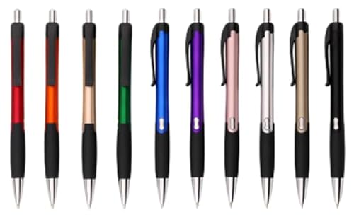 Akyandoo Kugelschreiber 10 Stück Premium Kulli Druckkugelschreiber für einfaches & weiches Schreiben Blauschreibend [Bunt-10-Stueck] von Akyandoo