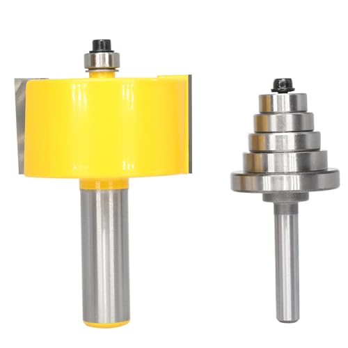 AKYLIN T-Nut-Fräser-Bits, mit 6 passenden Lagern, robuster Fräser für 7 Schlitz-Schnitttiefe 7/16 Zoll, 3/8 Zoll, 5/16 Zoll, 1/4 Zoll, 3/16 Zoll, 1/8 Zoll, 3/32 Zoll von Akylin