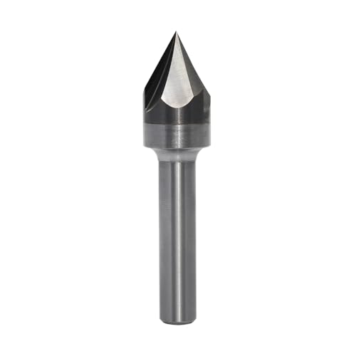 AKYLIN V Nutfräser 60 grad 8mm schaft，3 Flöten Fasenfräser Gravierfräser CNC Fräser für Oberfräse Holz Gravur von Akylin