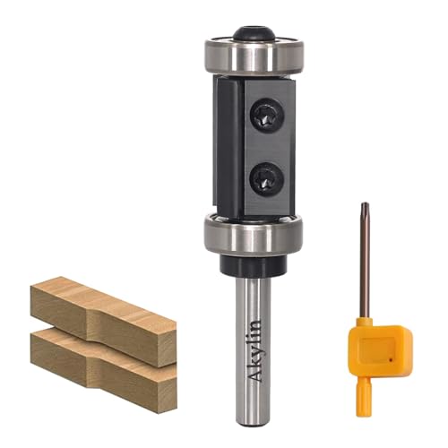 AKYLIN Wendeplatten Bündigfräser 8mm Schaft,2-seitigen Austauschbare Hartmetall Klinge,Bündigfräser Oberfräse mit Kugellager Holzfräser für Kantenbearbeitung AKYLIN Wendeplatten Bündigfräser 8mm Schaft,2-seitigen Austauschbare Hartmetall Klinge,Bündigfräser Oberfräse mit Kugellager Holzfräser für Kantenbearbeitung von Akylin