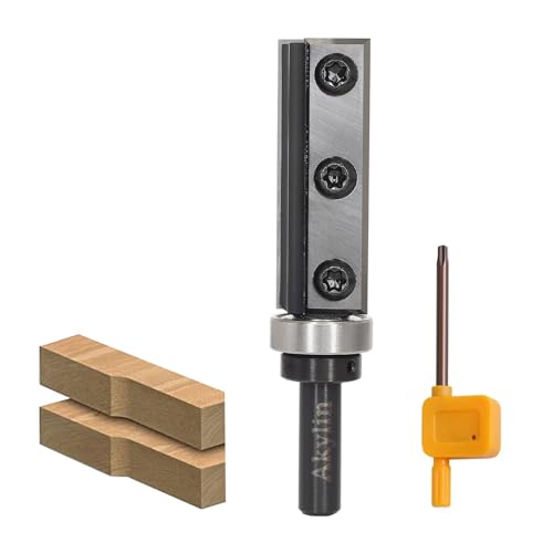 AKYLIN Wendeplatten Bündigfräser 8mm Schaft,4-seitigen Austauschbare Hartmetall Klinge,Bündigfräser Oberfräse mit Kugellager Holzfräser für Kantenbearbeitung AKYLIN Wendeplatten Bündigfräser 8mm Schaft,4-seitigen Austauschbare Hartmetall Klinge,Bündigfräser Oberfräse mit Kugellager Holzfräser für Kantenbearbeitung von Akylin