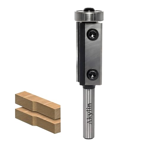 AKYLIN Wendeplatten Bündigfräser 8mm Schaft,Bündigfräser Oberfräse mit Austauschbare Hartmetall Klinge Kugellager Holzfräser für Kantenbearbeitung AKYLIN Wendeplatten Bündigfräser 8mm Schaft,Bündigfräser Oberfräse mit Austauschbare Hartmetall Klinge Kugellager Holzfräser für Kantenbearbeitung von Akylin