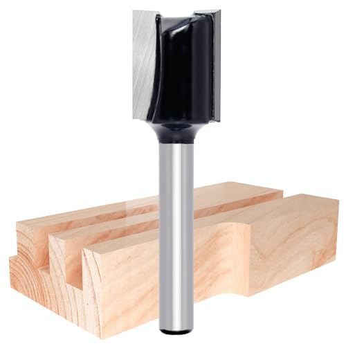 Akylin Gerader Zweirillen-Fräser-Bit, 1/4-Zoll-Schaft, Wolframkarbid-Fräser, 15,9 mm Schnittdurchmesser und 20 mm Schnittlänge, Doppelrillen-gerader Fräser von Akylin