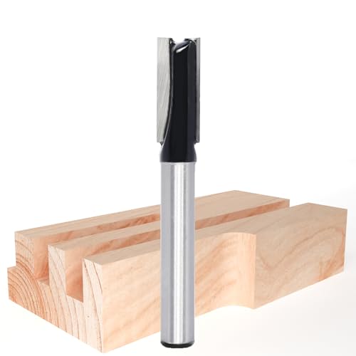 Akylin Gerader Zweirillen-Fräser-Bit, 1/4-Zoll-Schaft, Wolframkarbid-Fräser, 8 mm Schnittdurchmesser und 20 mm Schnittlänge, Doppelrillen-gerader Fräser von Akylin