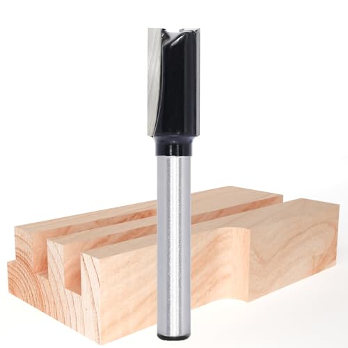 Akylin Gerader Zweirillen-Fräser-Bit, 1/4-Zoll-Schaft, Wolframkarbid-Fräser, 9,5 mm Schnittdurchmesser und 20 mm Schnittlänge, Doppelrillen-gerader Fräser Akylin Gerader Zweirillen-Fräser-Bit, 1/4-Zoll-Schaft, Wolframkarbid-Fräser, 9,5 mm Schnittdurchmesser und 20 mm Schnittlänge, Doppelrillen-gerader Fräser von Akylin