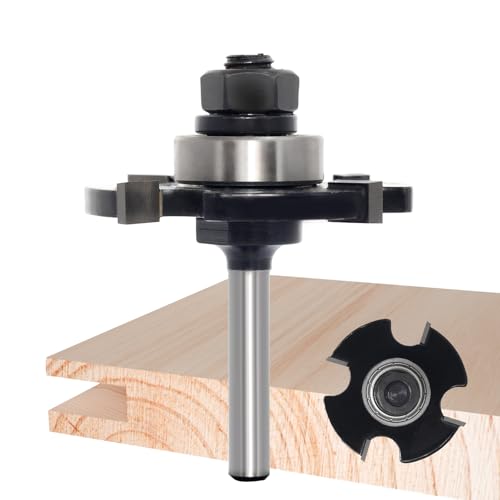 Akylin Nutfräser-Fräser-Bit, 1/4-Zoll-Schaft, 4-Flügelschlitz-Fräser-Bit mit Lager, 15/64 Zoll Höhe x 9/16 Zoll Tiefe, Wolframkarbid-Klingen, T-Nutfräser für Holzschlitze, Rillen Akylin Nutfräser-Fräser-Bit, 1/4-Zoll-Schaft, 4-Flügelschlitz-Fräser-Bit mit Lager, 15/64 Zoll Höhe x 9/16 Zoll Tiefe, Wolframkarbid-Klingen, T-Nutfräser für Holzschlitze, Rillen von Akylin