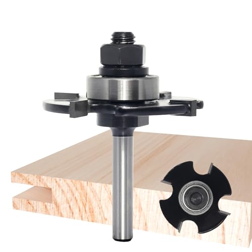 Akylin Nutfräser-Fräser-Bit, 1/4-Zoll-Schaft, 4-Flügelschlitz-Fräser-Bit mit Lager, 3/16 Zoll Höhe x 9/16 Zoll Tiefe, Wolframkarbid-Klingen, T-Nutfräser für Holzschlitze, Rillen Akylin Nutfräser-Fräser-Bit, 1/4-Zoll-Schaft, 4-Flügelschlitz-Fräser-Bit mit Lager, 3/16 Zoll Höhe x 9/16 Zoll Tiefe, Wolframkarbid-Klingen, T-Nutfräser für Holzschlitze, Rillen von Akylin