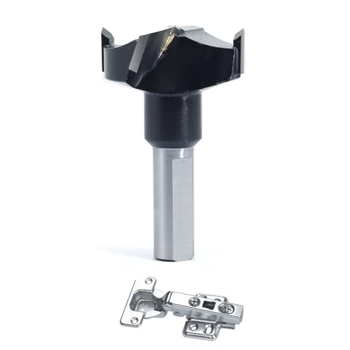 Akylin Scharnierbohrer, 10 mm Schaft, 35 mm Durchmesser, Loch für Scharnier und Schraube, Vollhartmetallbestückt, 57 mm Gesamtlänge, passende Ersatz-Bits für Scharnierbohrmaschine von Akylin