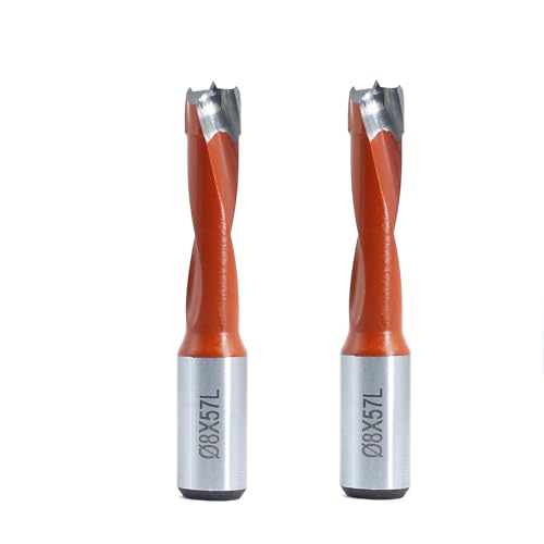 Akylin Tools 2 Stück Brad Point Boring Bit Dübelbohrer 8 mm Durchmesser x 57 mm lang x 10 mm Linkshänder, Hartmetallspitze für Scharnier und Schraube, passende Ersatz-Bits für Scharnierbohrmaschine Akylin Tools 2 Stück Brad Point Boring Bit Dübelbohrer 8 mm Durchmesser x 57 mm lang x 10 mm Linkshänder, Hartmetallspitze für Scharnier und Schraube, passende Ersatz-Bits für Scharnierbohrmaschine von Akylin