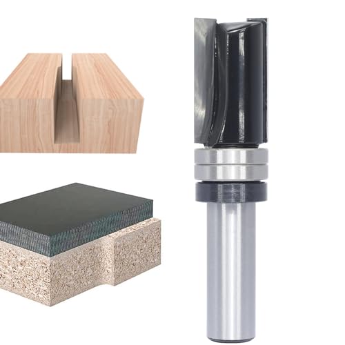 Akylin YG6X gerade, bündig geschnittene Fräser-Bits, 1/2-Zoll-Schaft, 3,8 cm Schnittlänge, Kugellager-Tauchschablonen-Bit, ideal zum bündigen Trimmen, Herstellung von doppelten Teilen für Furnier oder Akylin YG6X gerade, bündig geschnittene Fräser-Bits, 1/2-Zoll-Schaft, 3,8 cm Schnittlänge, Kugellager-Tauchschablonen-Bit, ideal zum bündigen Trimmen, Herstellung von doppelten Teilen für Furnier oder von Akylin