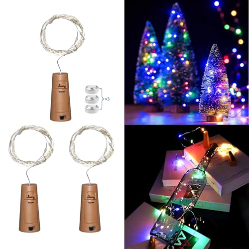 Akynite LED Flaschenlicht Bunt mit Korken, 20 LEDs 2M Lichterkette Wasserdicht, Korken Lichterkette Bunt für Flaschen Deko, für Party Weihnachten Tischdekoration Hochzeitstisch, 3er-set Akynite LED Flaschenlicht Bunt mit Korken, 20 LEDs 2M Lichterkette Wasserdicht, Korken Lichterkette Bunt für Flaschen Deko, für Party Weihnachten Tischdekoration Hochzeitstisch, 3er-set von Akynite