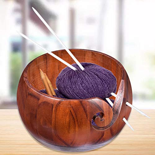 Alacritua Garnschale Holz Groß Wooden Garnaufbewahrung, Handgefertigte hölzerne Garnschale, Natur Wolle Schale Drehteller Mit Geschnitzten Löchern Zum Stricken Und Häkeln Alacritua Garnschale Holz Groß Wooden Garnaufbewahrung, Handgefertigte hölzerne Garnschale, Natur Wolle Schale Drehteller Mit Geschnitzten Löchern Zum Stricken Und Häkeln von Alacritua