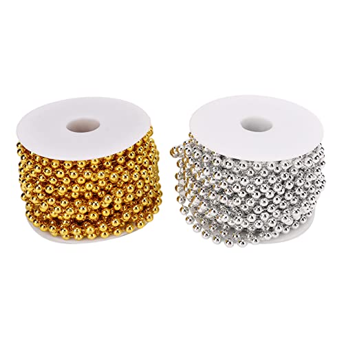 2 Rollen Perlenband Weihnachtsbaum Deko Perlengirlande Künstliche 10m Runde Perlenkette für DIY Basteln Party Tischdeko Hochzeit Halskette Brautstrauß Weihnachten Dekoration Weihnachtsdekoration 2 Rollen Perlenband Weihnachtsbaum Deko Perlengirlande Künstliche 10m Runde Perlenkette für DIY Basteln Party Tischdeko Hochzeit Halskette Brautstrauß Weihnachten Dekoration Weihnachtsdekoration von Aladeno