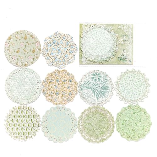 Aladeno 10 Stück Vintage-Spitzen-Scrapbook-Aufkleber mit Ausschnitten, Washi-Aufkleber, dekorative Papier-Spitzen-Papieraufkleber für DIY, Journaling, Fotoalben, Umschläge, Aladeno 10 Stück Vintage-Spitzen-Scrapbook-Aufkleber mit Ausschnitten, Washi-Aufkleber, dekorative Papier-Spitzen-Papieraufkleber für DIY, Journaling, Fotoalben, Umschläge, von Aladeno